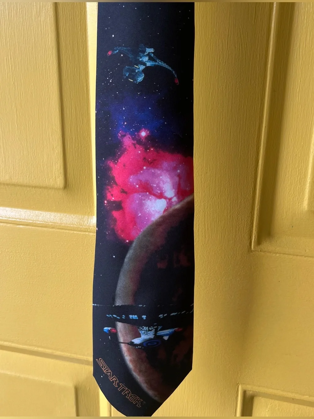 Vintage 1996 NWT Ralph Marlin Star Trek Tie Klingon Battle Cruiser Space 58”